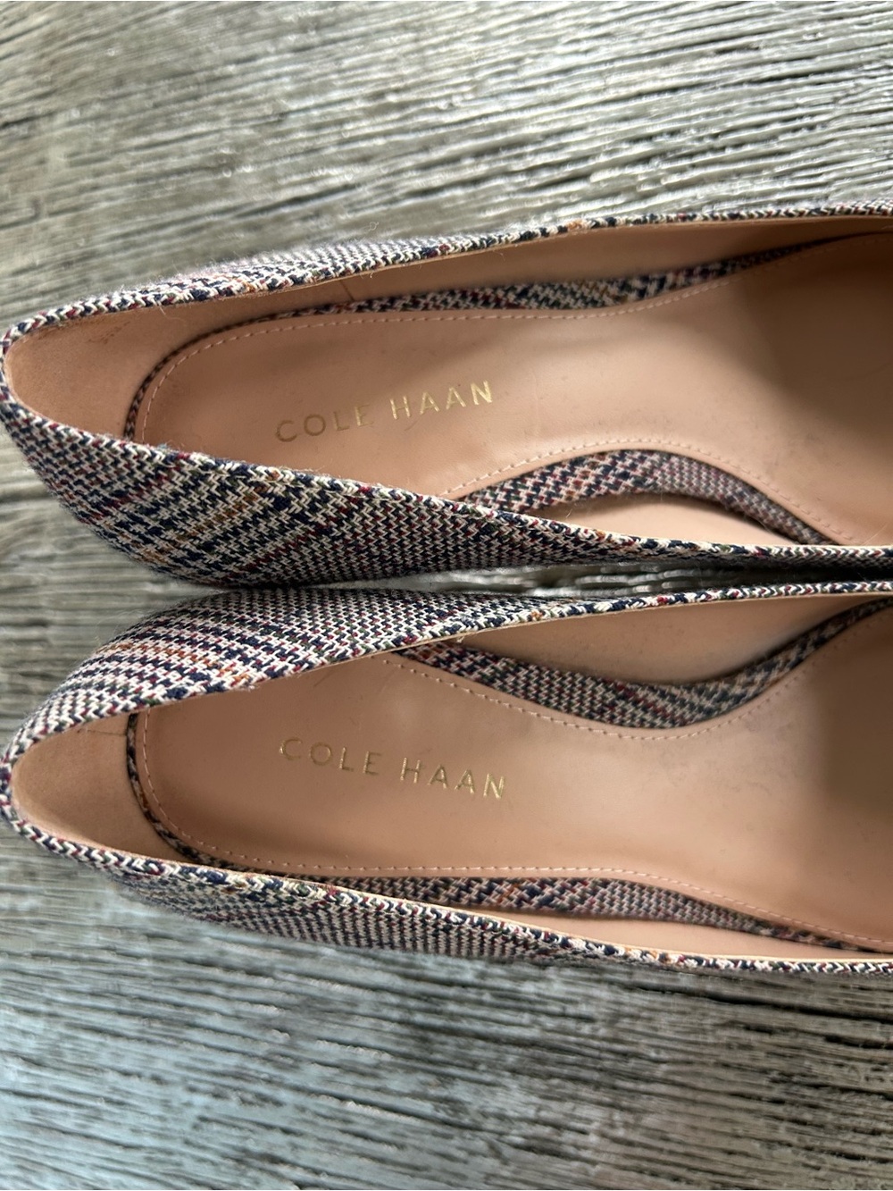 Cole Haan Multitone Plaid Pointed-Toe Flats - Picture 4 of 7